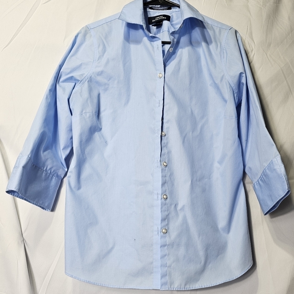 Lands' End Outfitters button and snap dress shirt 3/4 sleeves